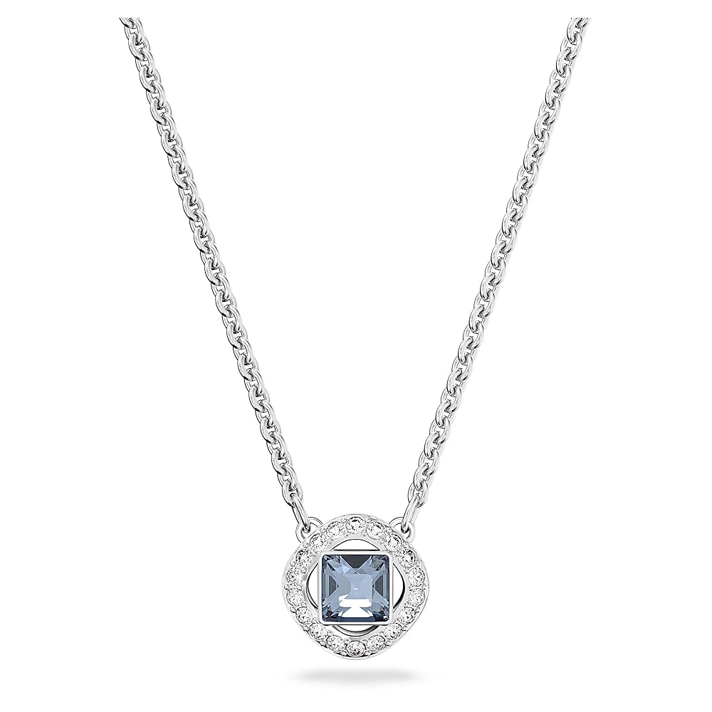【スワロフスキー】Swarovski angelic square SWAROVSKI Angelic Necklace, Square Cut Blue Crystal on a
